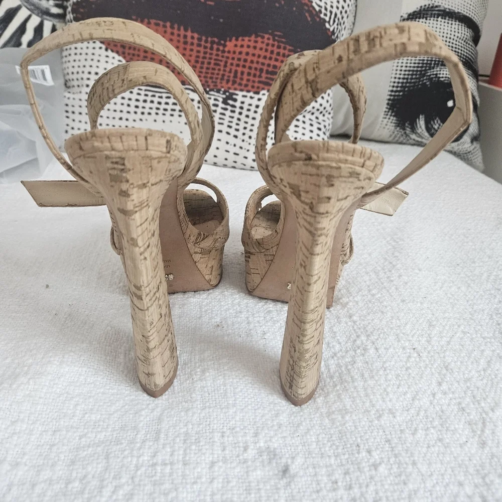 SCHUTZ Cork Platform Sandals in Natural Tan